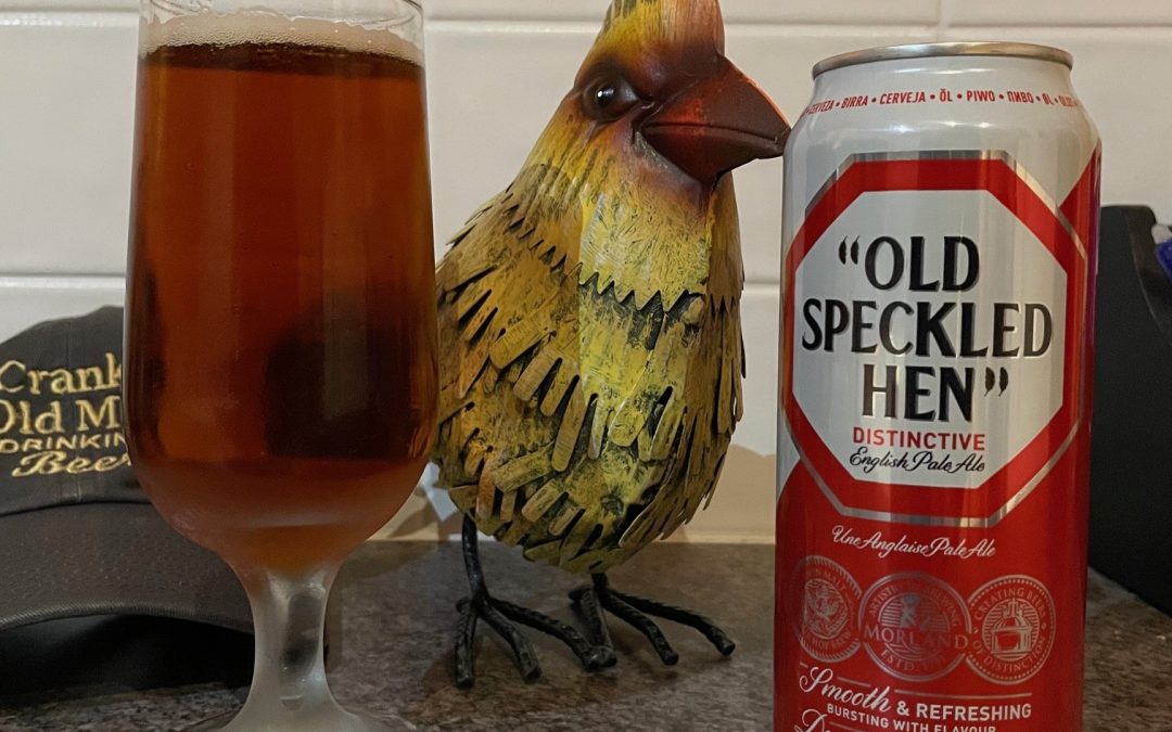 Cranky Old Hen Drinking Beer